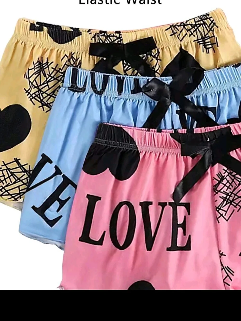 Women’s Heart Print Cami & Short Sleep Set - Pink, Blue, Yellow